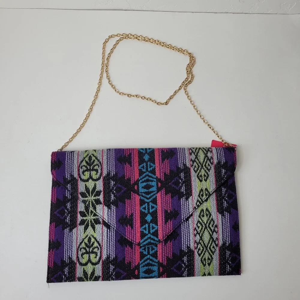 Vieta Colorful Tribal Boho Envelope Clutch Purse